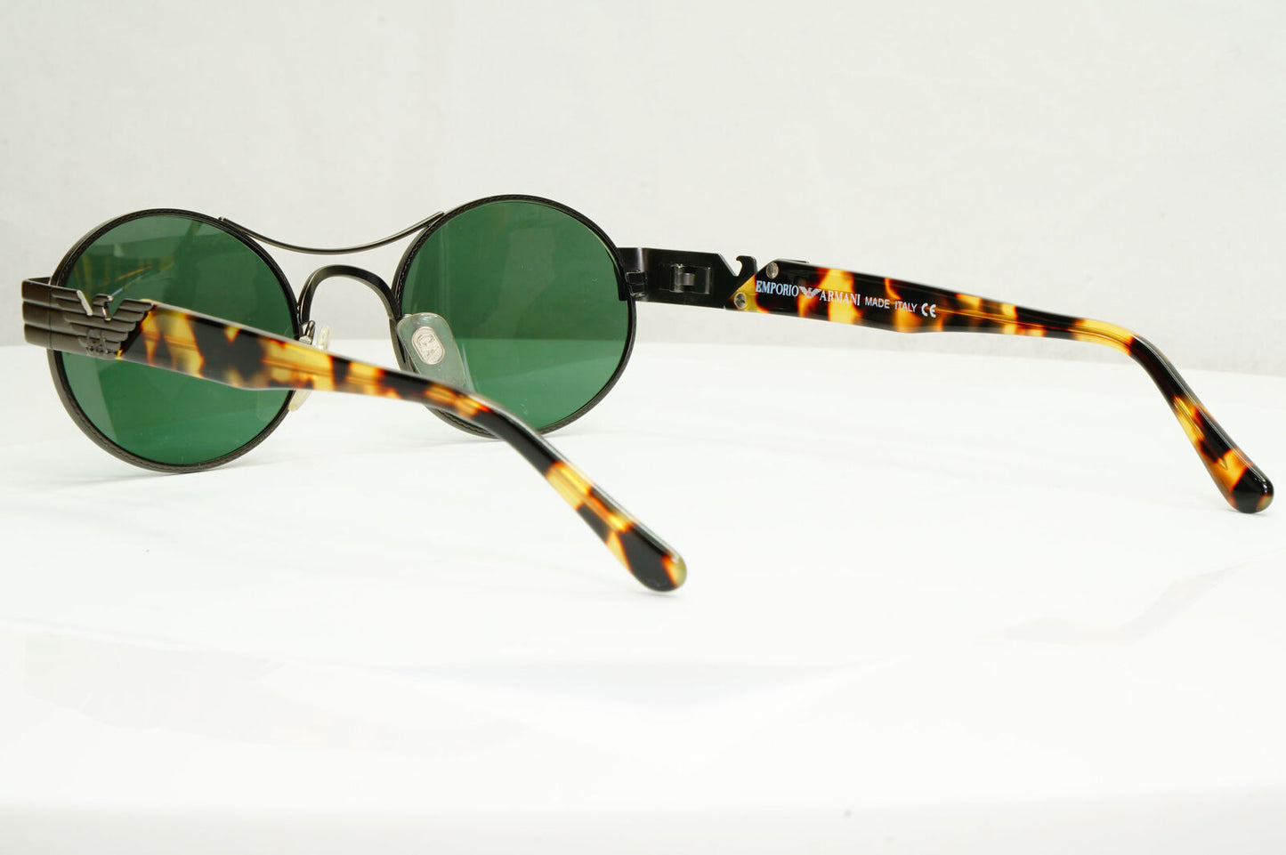 Emporio Armani Sunglasses 1997 Vintage Gunmetal Brown Green Eagle 047-S 905/26