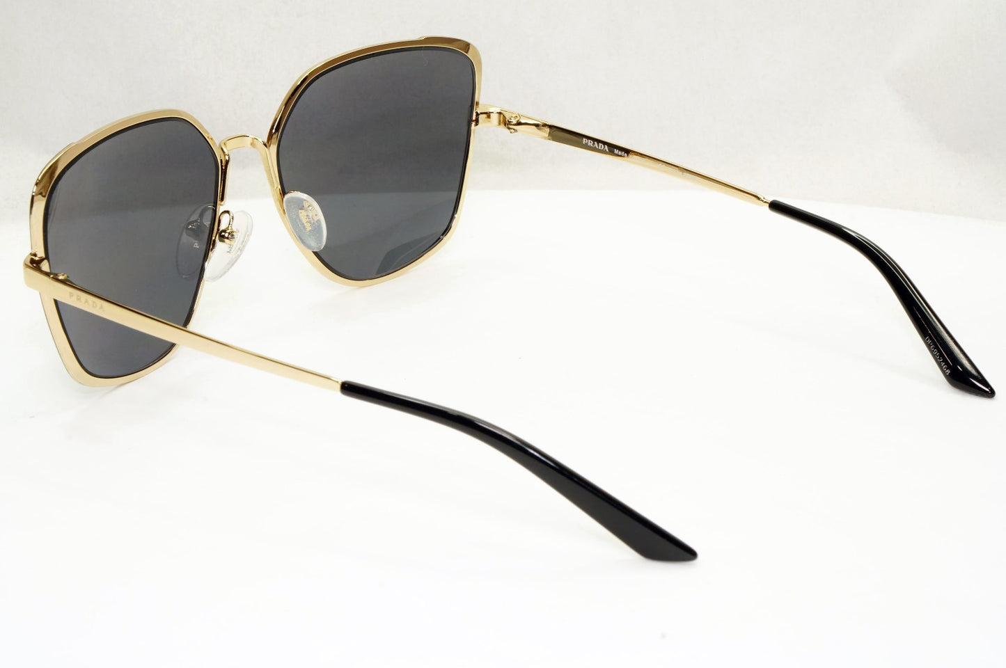 Prada Sunglasses Polarized Black Grey Gold Square PR60XS SPR 60X QE3-5Z1