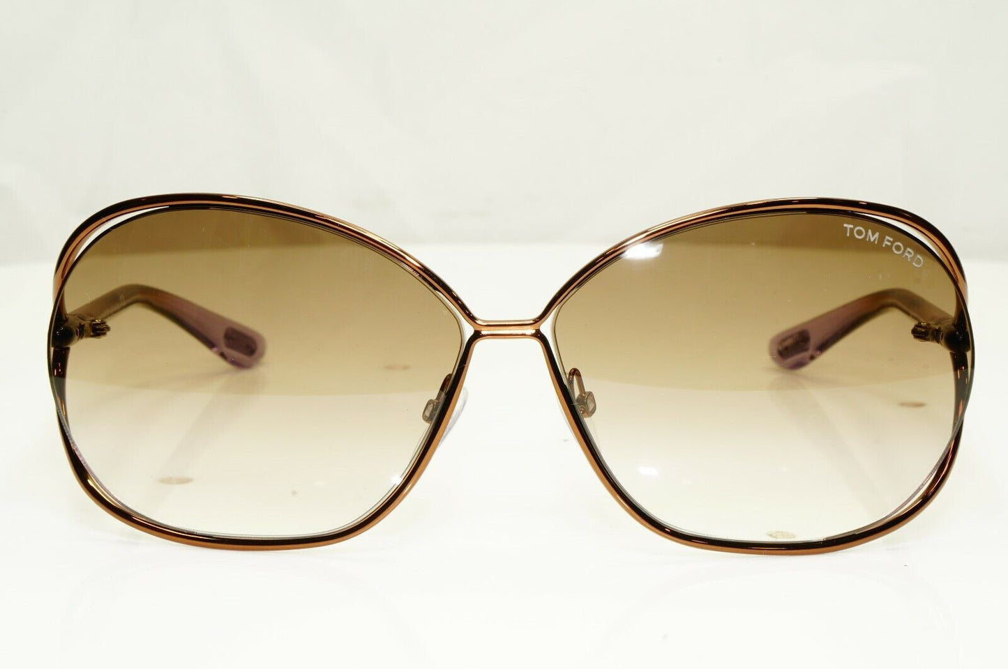 Authentic TOM FORD Womens Sunglasses Shiny Bronze Brown Carla TF157 48F 34462