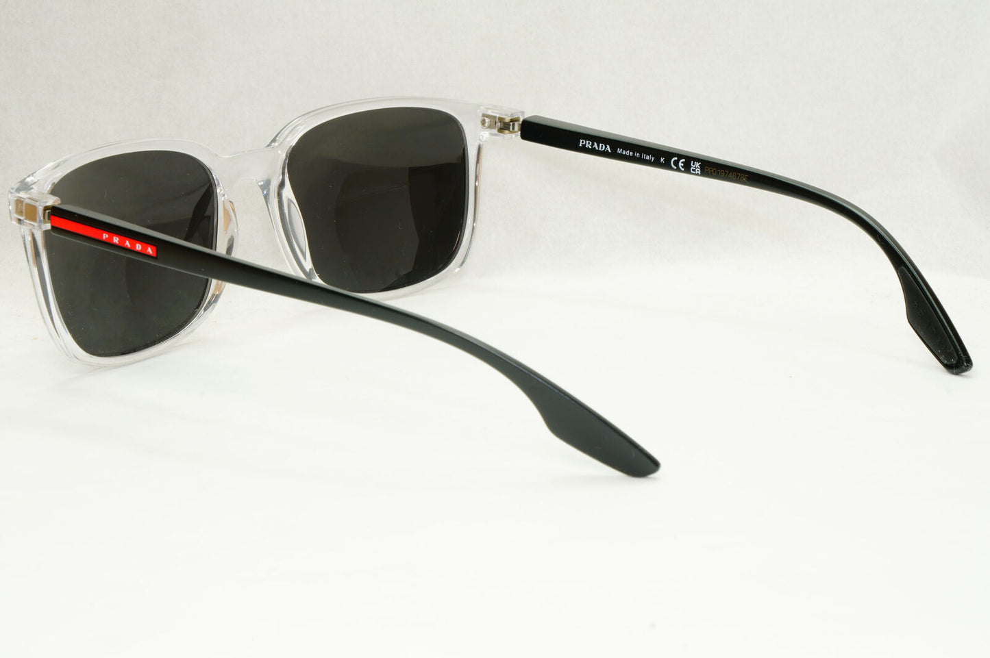 Prada Sunglasses Crystal Black Square Transparent PS05MV VPS 05M 2AZ-1O1 55mm