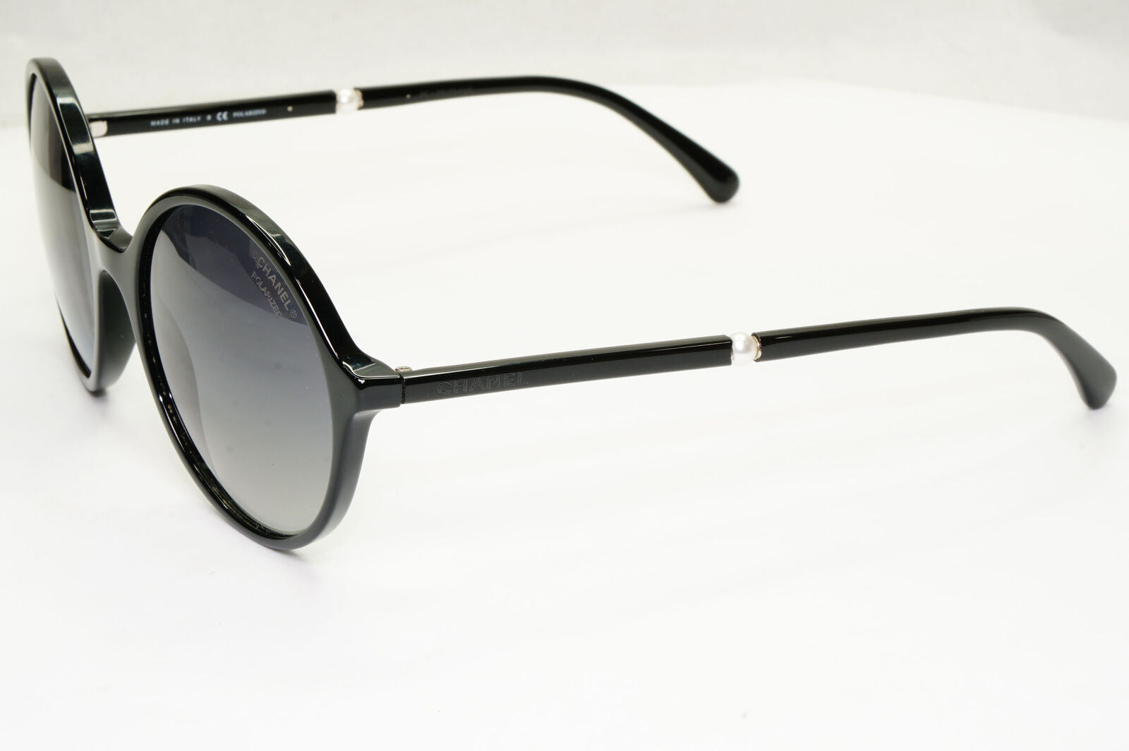 Chanel Pearl Polarized Sunglasses Black Round Gradient 5391-H c.501/S8 130523
