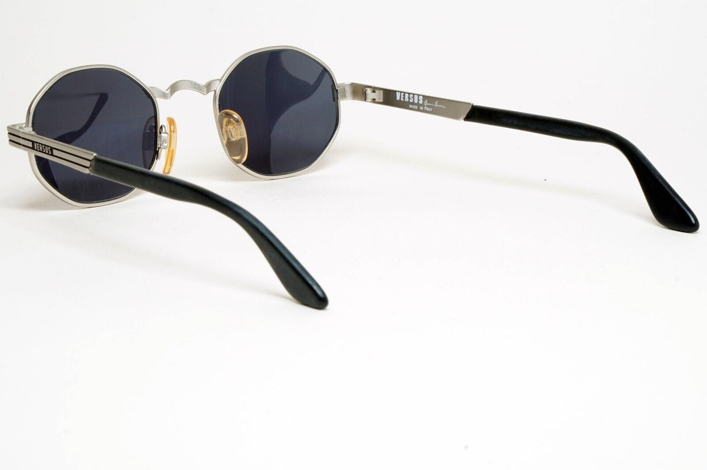 Versus Sunglasses 1996 by Gianni Versace Vintage Silver Hexagon MOD F09 COL 40M