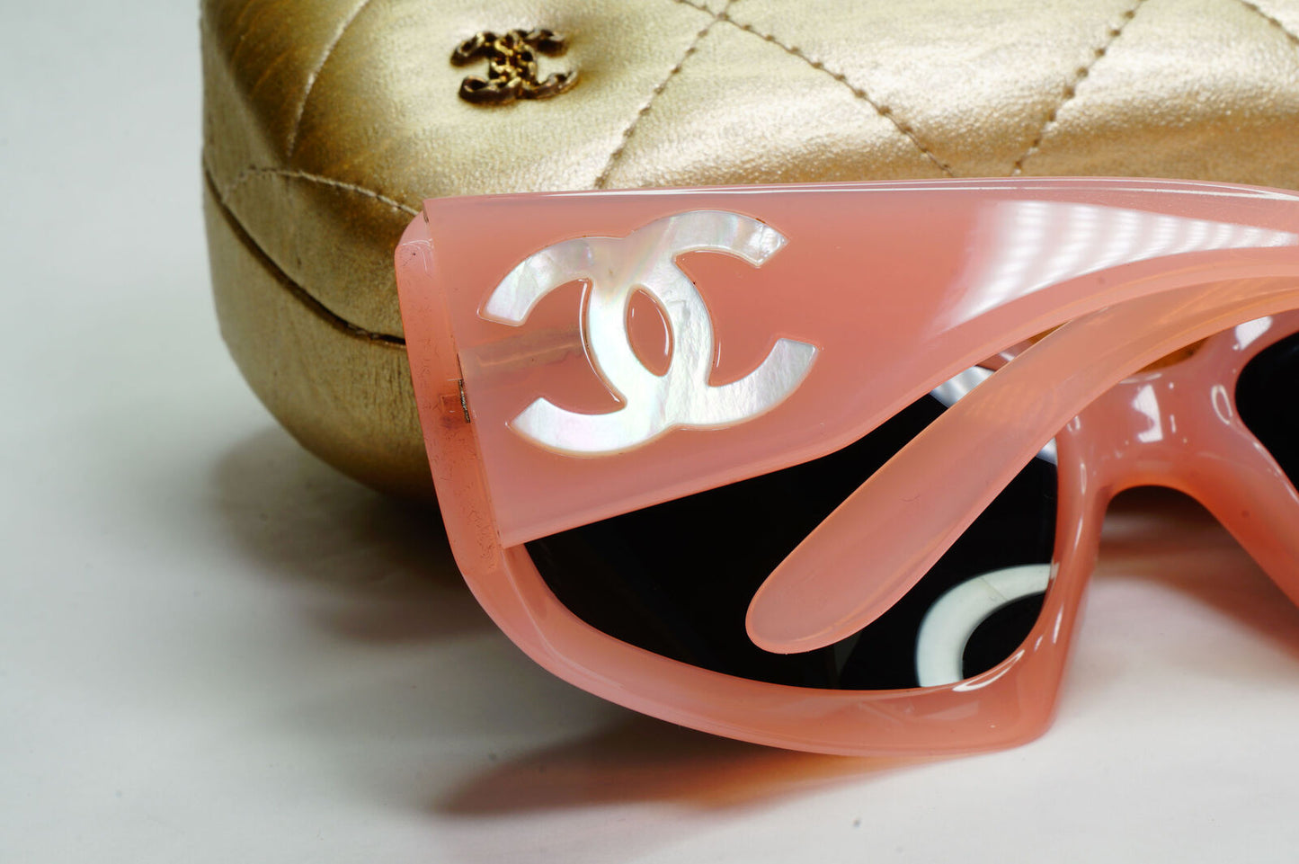 Chanel Sunglasses Mother of Pearl 2006 Vintage Pink Black 5076-H c.671/11 270124