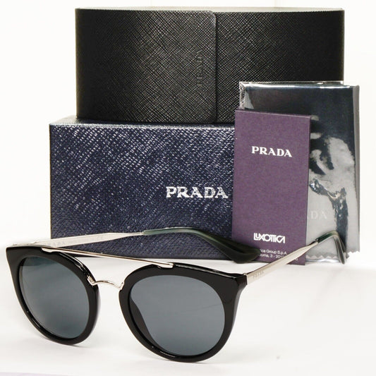 Prada Sunglasses Cinema Black Silver Grey Square PR23SS SPR 23S 1AB-1A1 52mm