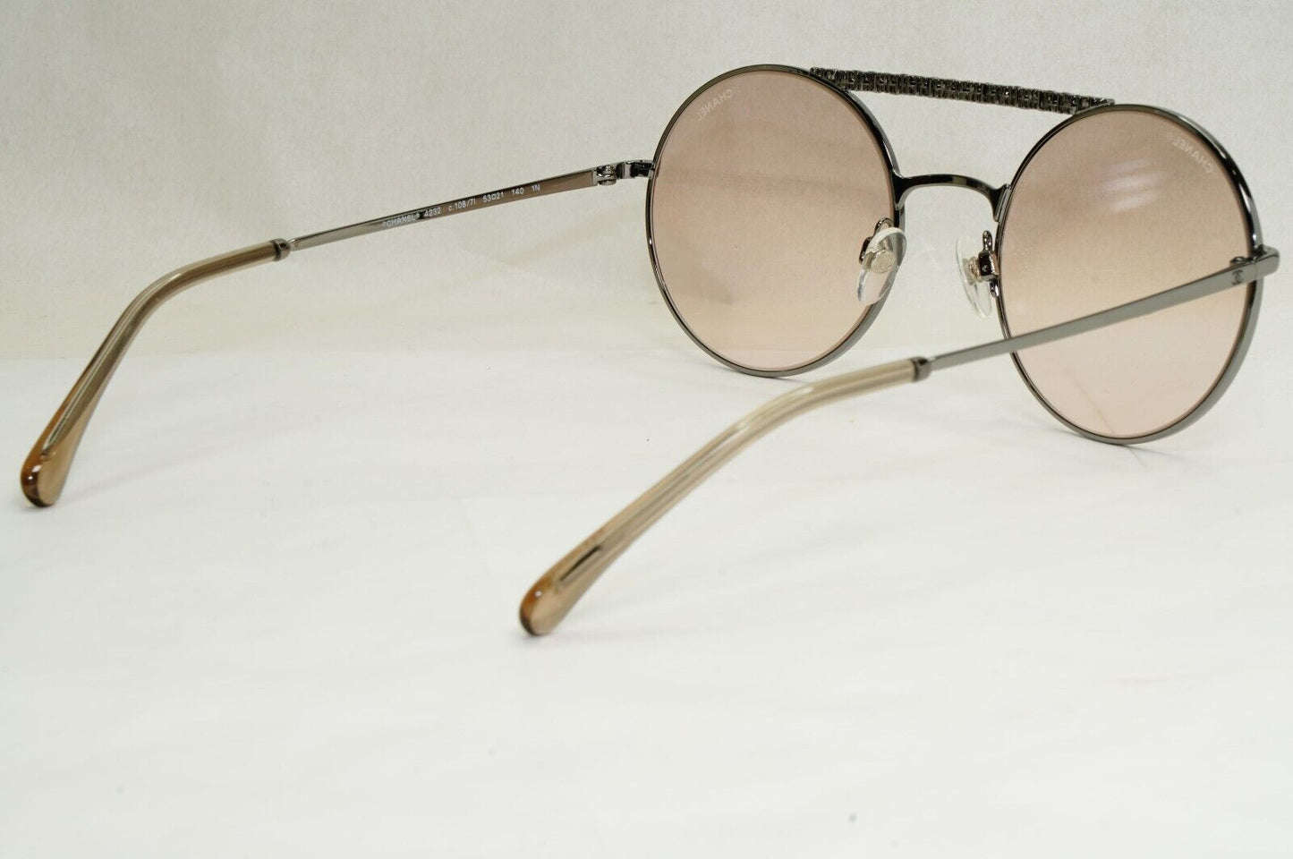 Chanel Sunglasses Grey Gunmetal Brown Round Pilot Metal 4232 c.108/7I 200324