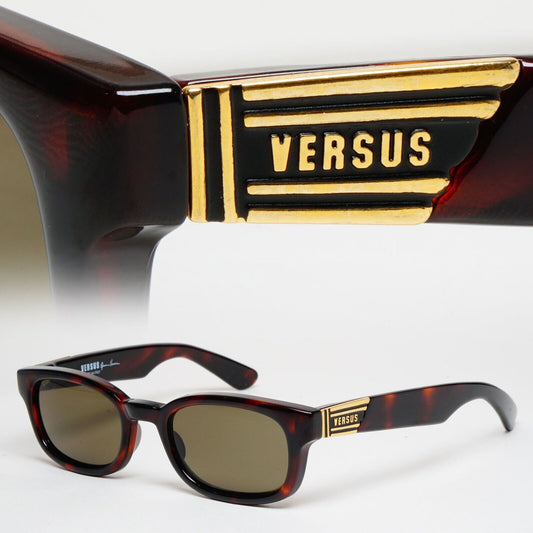 Versus Sunglasses 1996 by Gianni Versace Vintage Brown Gold MOD EZ8 COL 649