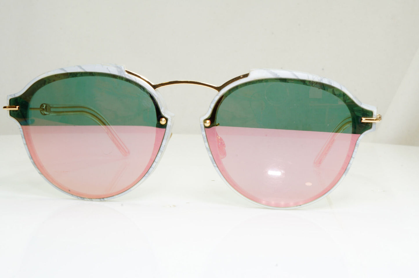 Authentic DIOR Womens Mirror Boxed Sunglasses Gold Square Eclat GBZ0J 29110