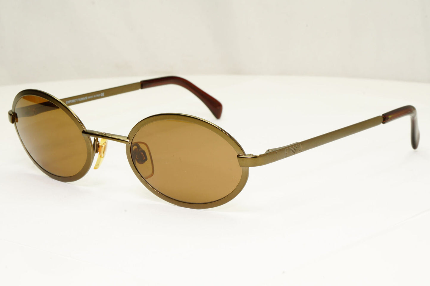 Emporio Armani 1997 Vintage Sunglasses Mens Womens Oval Bronze Metal 090-S 1029