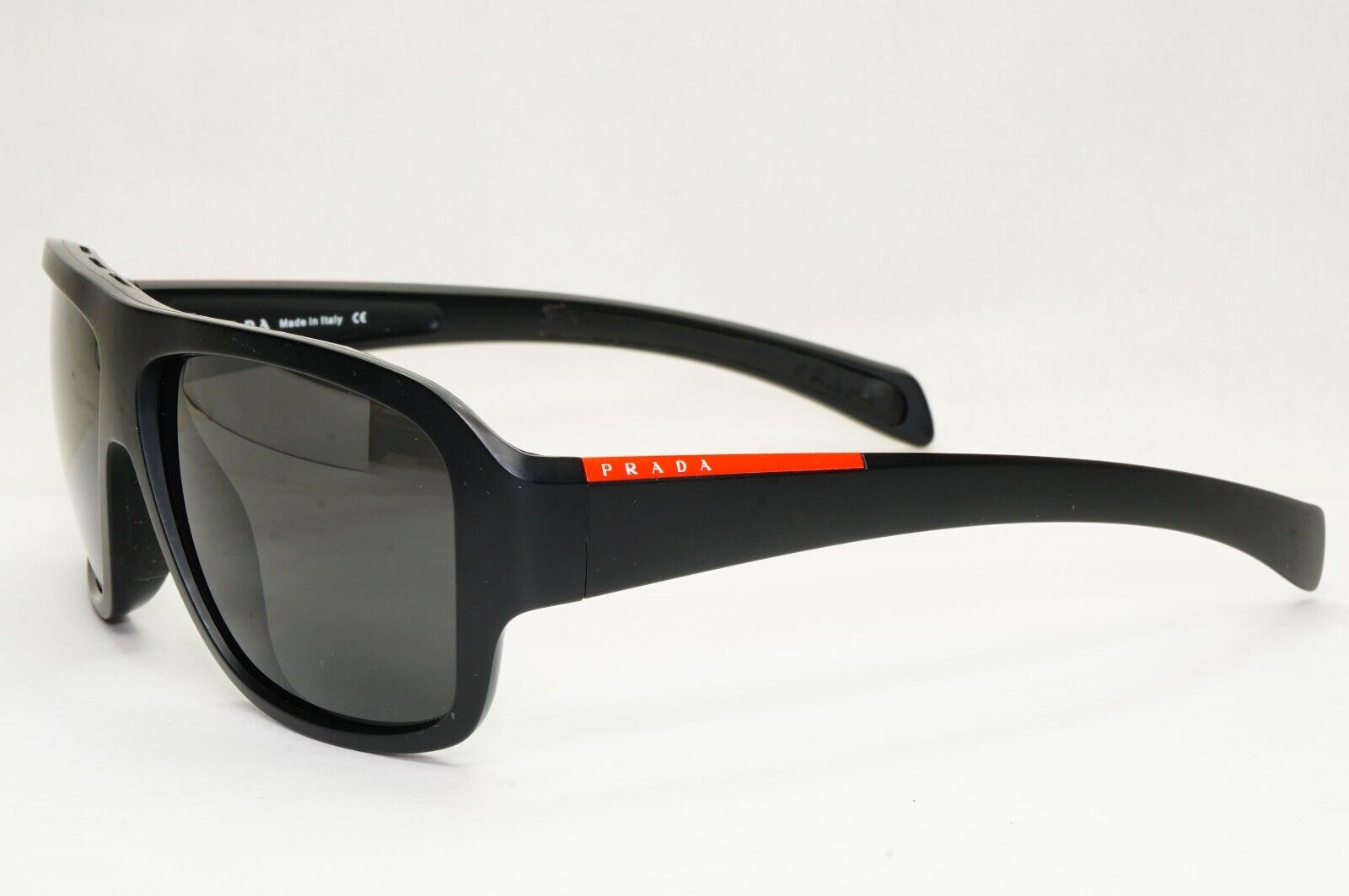 Prada Sunglasses 2007 Vintage Black Square Rossa PS02IS SPS 02I 1BO-1A1 111223