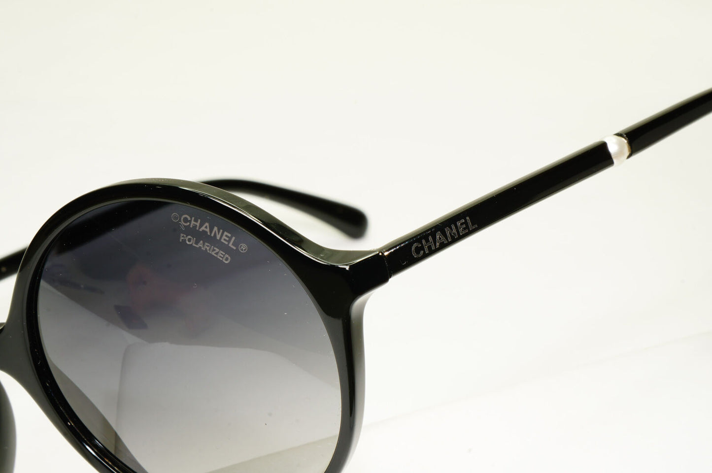 Chanel Pearl Polarized Sunglasses Black Round Gradient 5391-H c.501/S8 130523