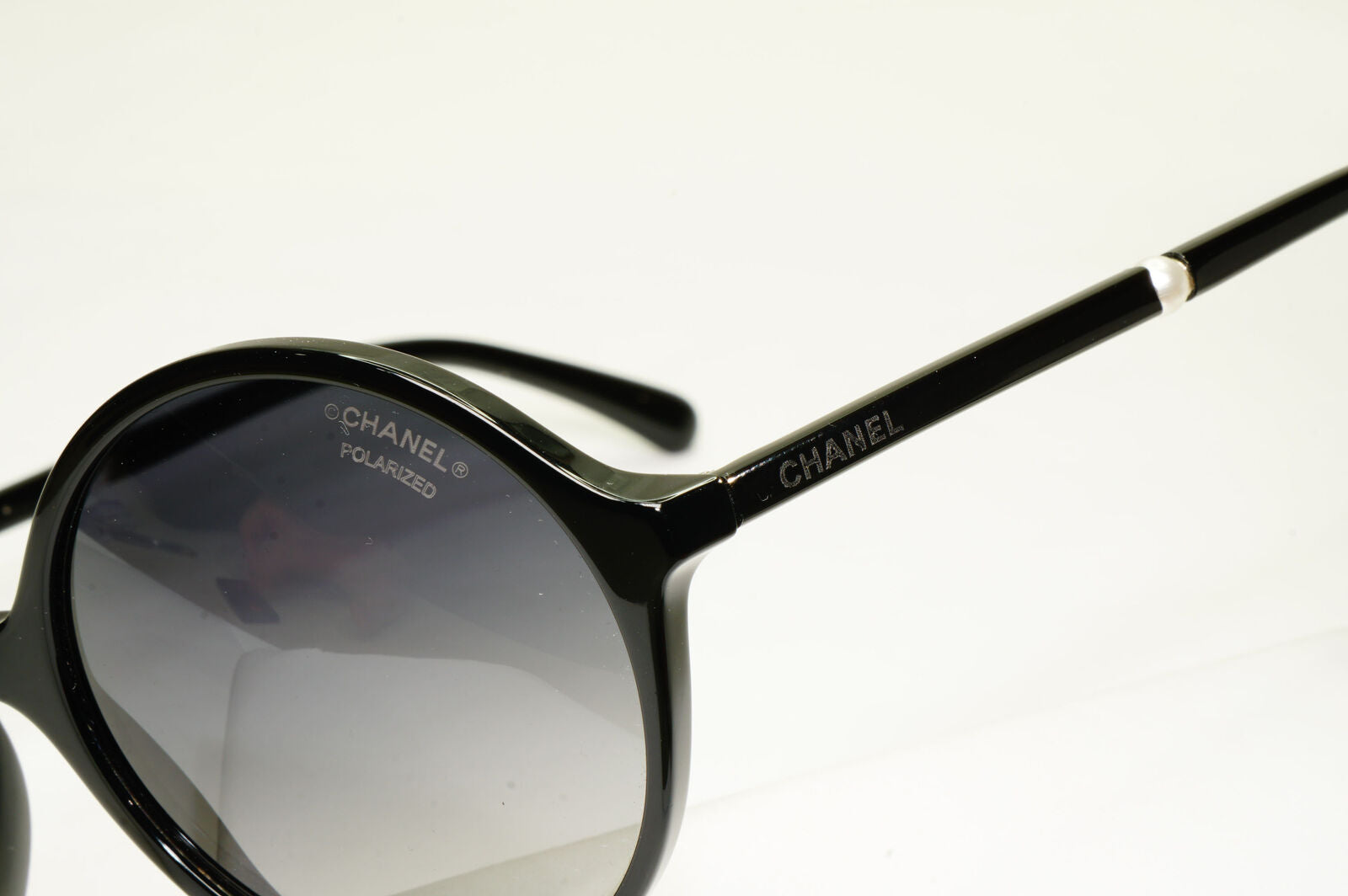 Chanel Pearl Polarized Sunglasses Black Round Gradient 5391-H c.501/S8 130523