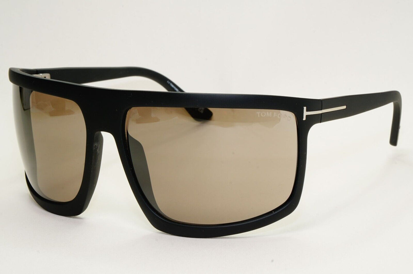 Tom Ford Sunglasses Clint-02 Black Matte Wrap Brown Large FT1066 TF 1066 02L