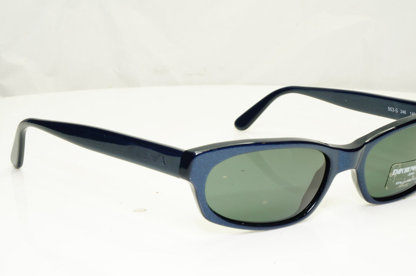 Emporio Armani 1999 Vintage Mens Womens Sunglasses Blue Rectangle 563 246 34387
