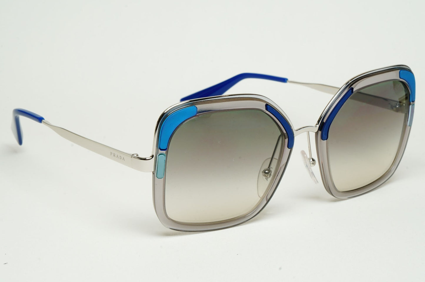 Prada Sunglasses Square Silver Grey Gradient Mosaic PR57US SPR 57U LMD-130