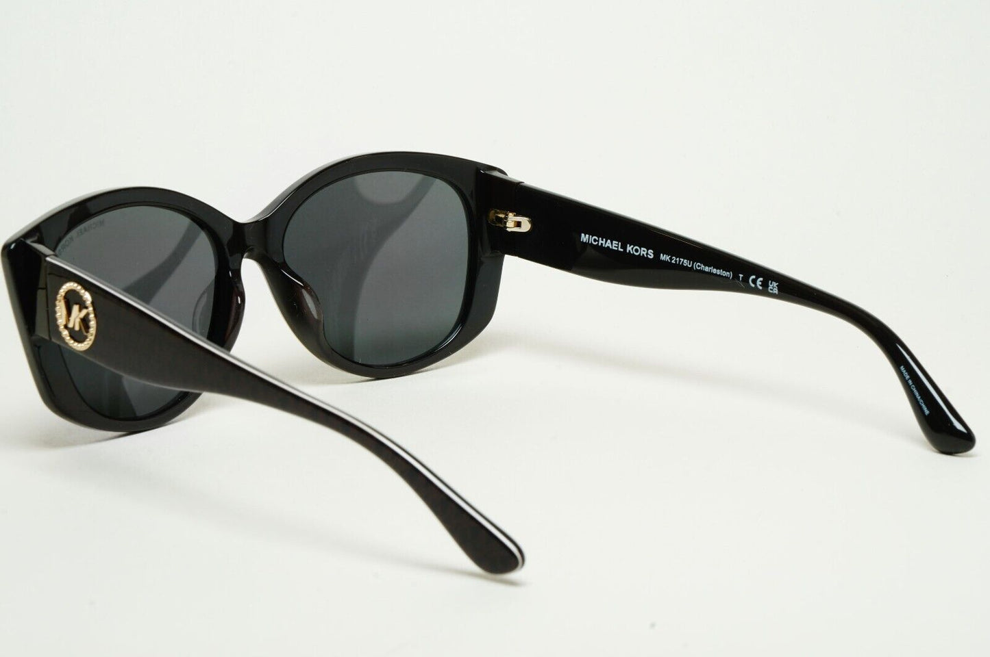 Michael Kors Sunglasses Black Gold Monogram Square MK 2175U Charleston 3500/87