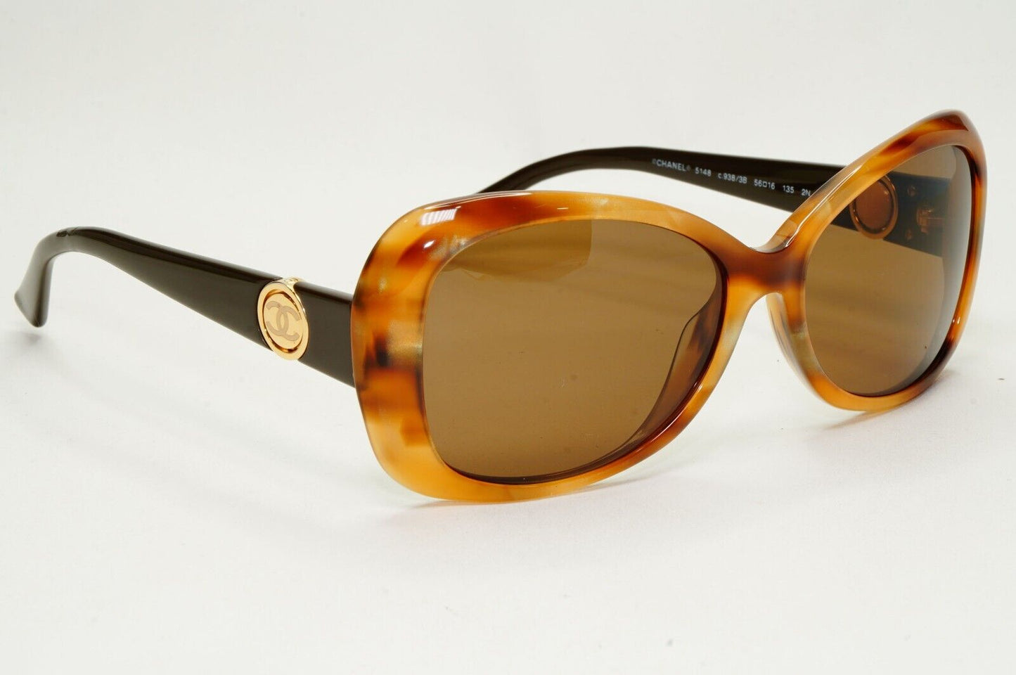 Chanel Sunglasses 2009 Square Brown Gold Tortoise 5148 c.938/3B 56mm 031124