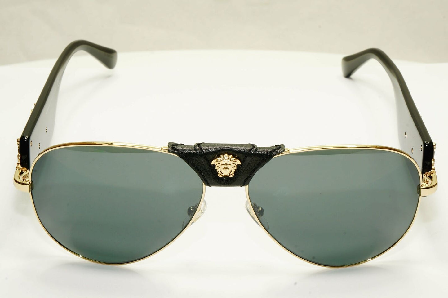 Versace Gold Medusa Sunglasses Metal Pilot Grey Mirror Black MOD 2150 Q 1252/6G