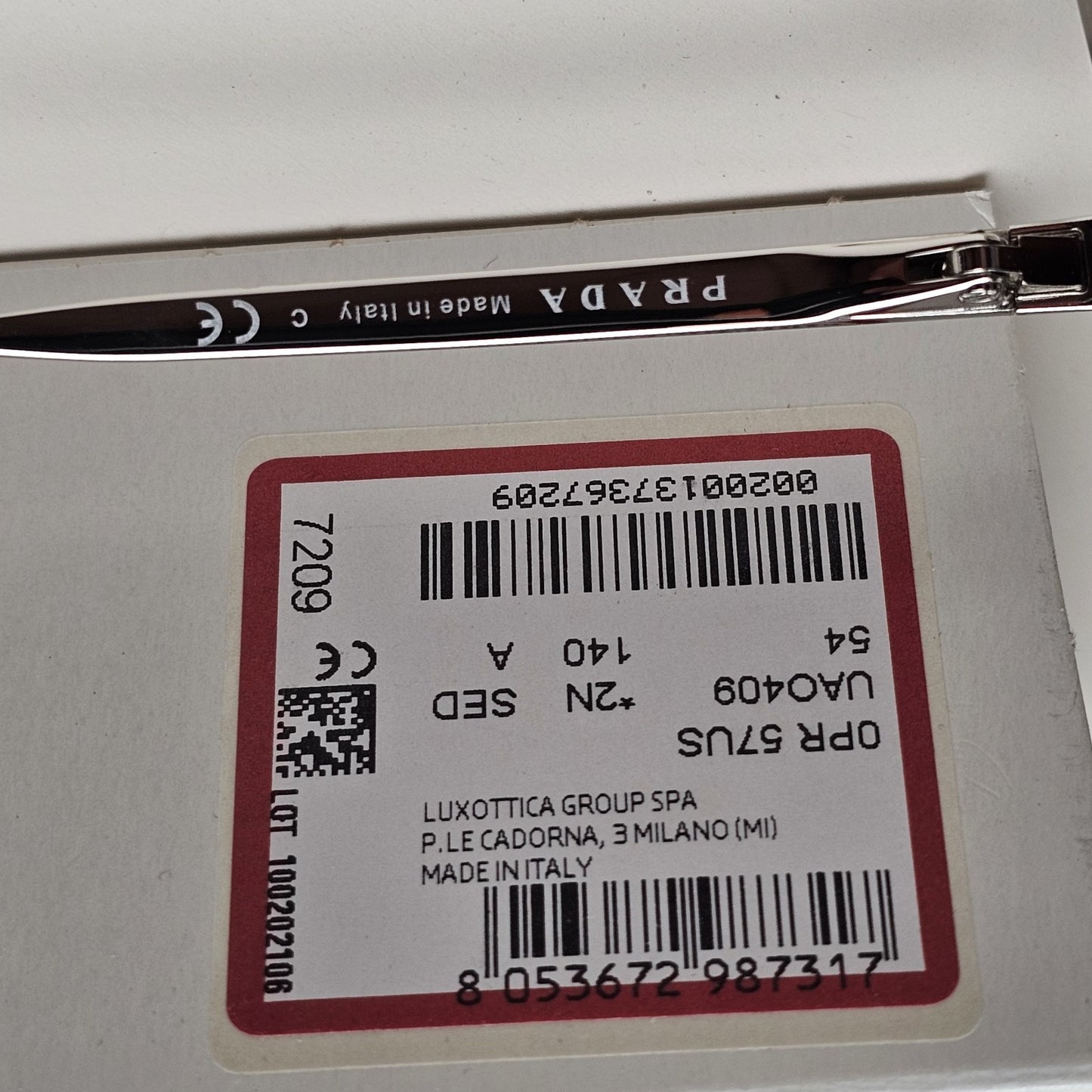 Prada Sunglasses Silver Brown Tortoise Grey Pale Violet PR57US SPR 57U UAO-409