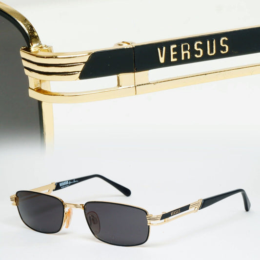 Versus Sunglasses 1996 by Gianni Versace Vintage Gold Black MOD F20 COL 33M