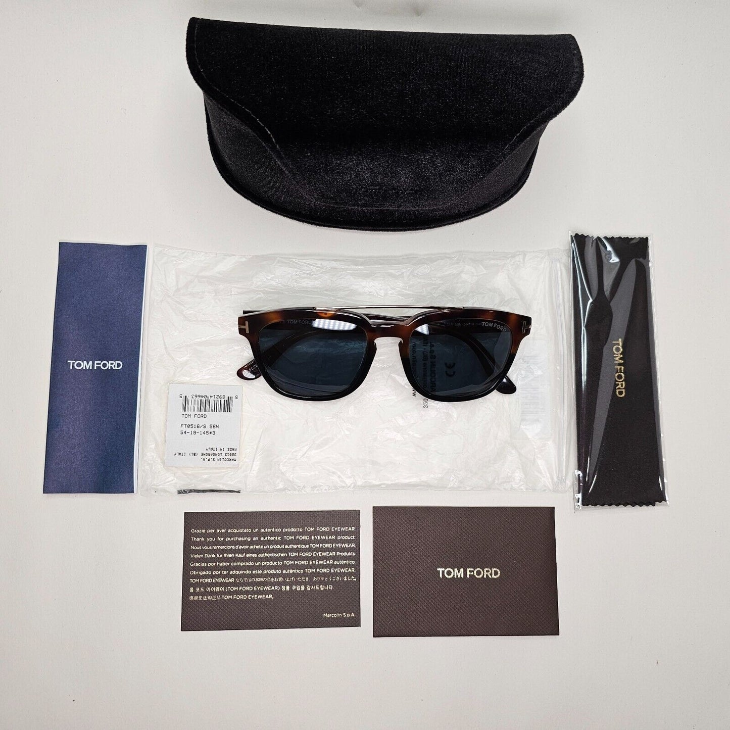 Tom Ford Sunglasses Holt Havana Brown Green Teal Bridge FT0516 TF 516 56N 54mm