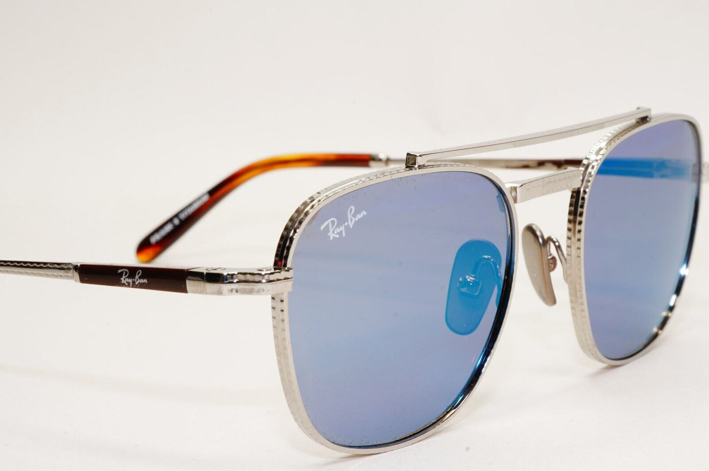 Ray-Ban Sunglasses Frank II Titanium Silver Blue Mirror RB 8258 3139/O4 51mm