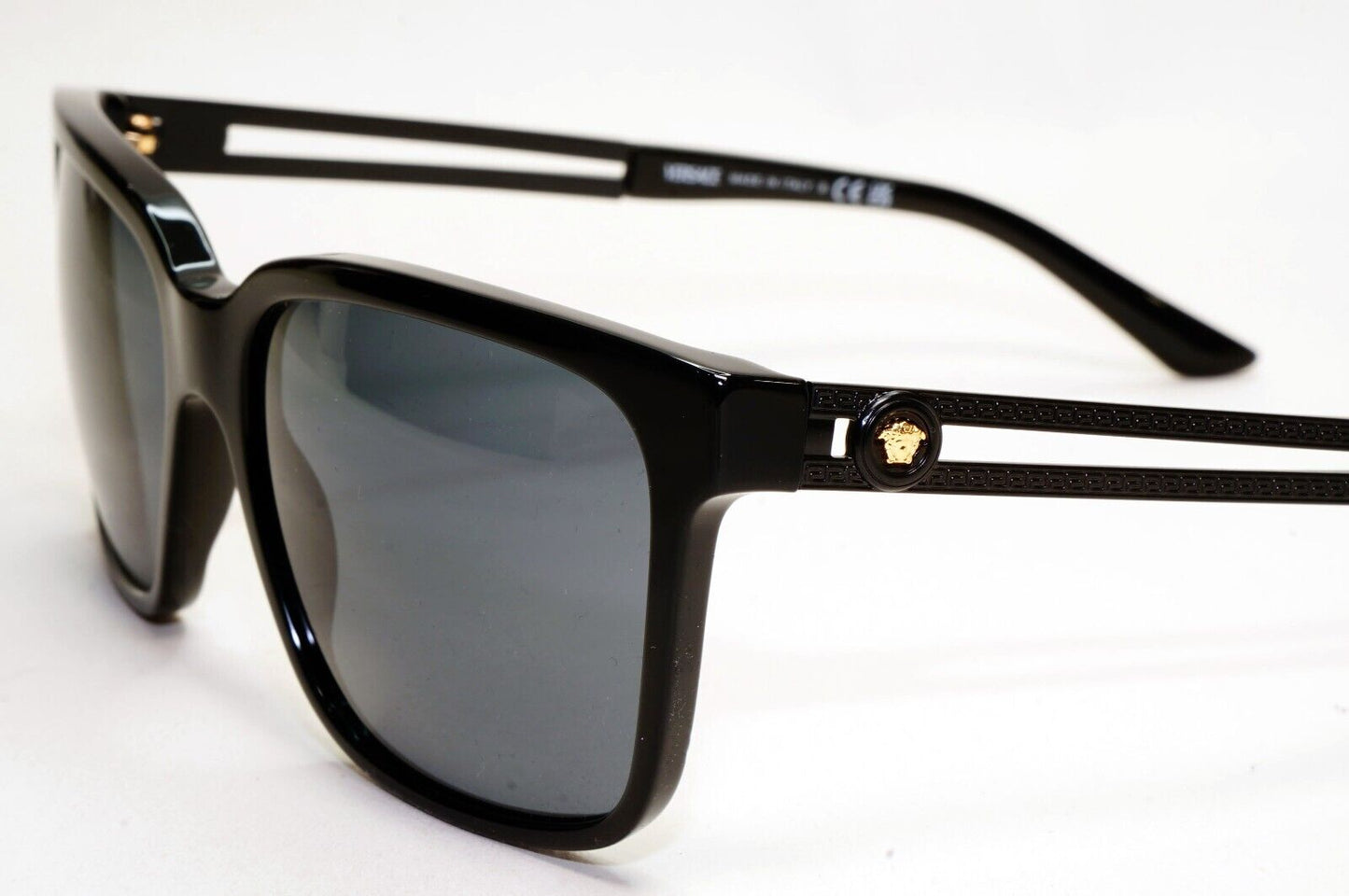Versace Sunglasses Black Square Gold Medusa Dark Grey MOD VE 4307 5332/87 58mm