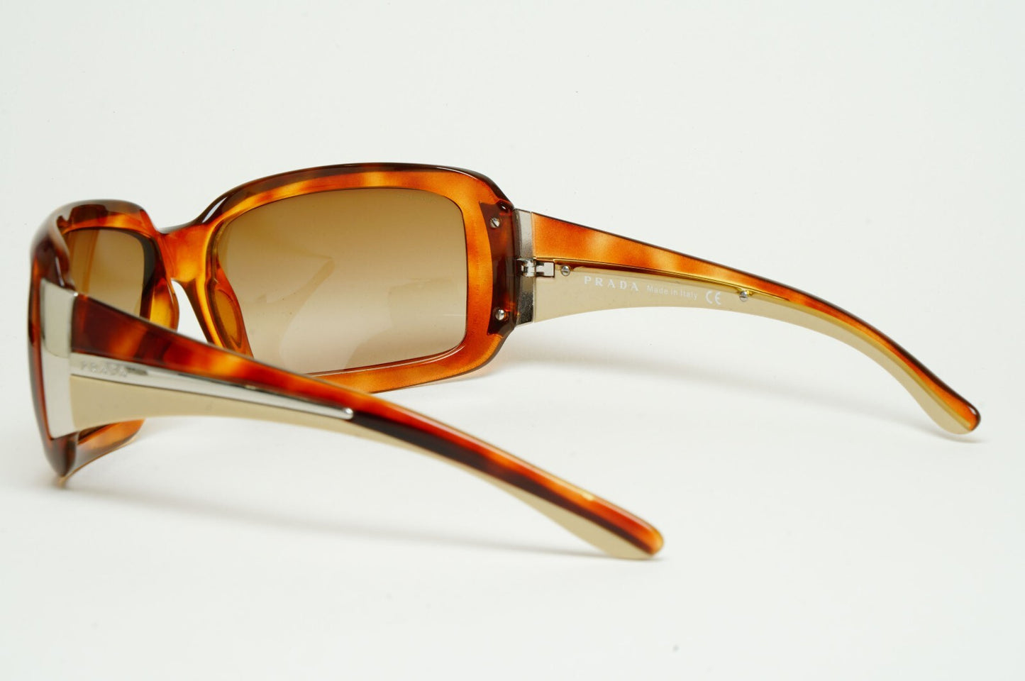 Prada Sunglasses 2006 Vintage Brown Tortoise Wrap PR01HS SPR 01H 4BW-6S1 130225