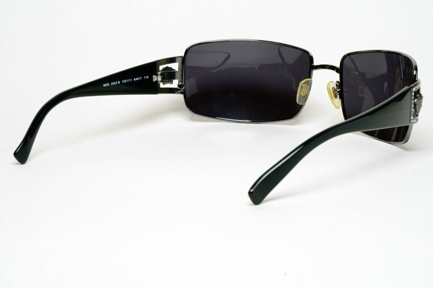Versace Sunglasses 2004 Vintage Black Gunmetal Wrap MOD 2032-B 1001/11 180125