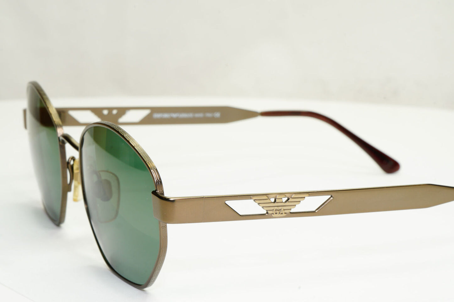 Emporio Armani Sunglasses 1997 Vintage Brown Green Hexagonal Metal 035-S 924/29