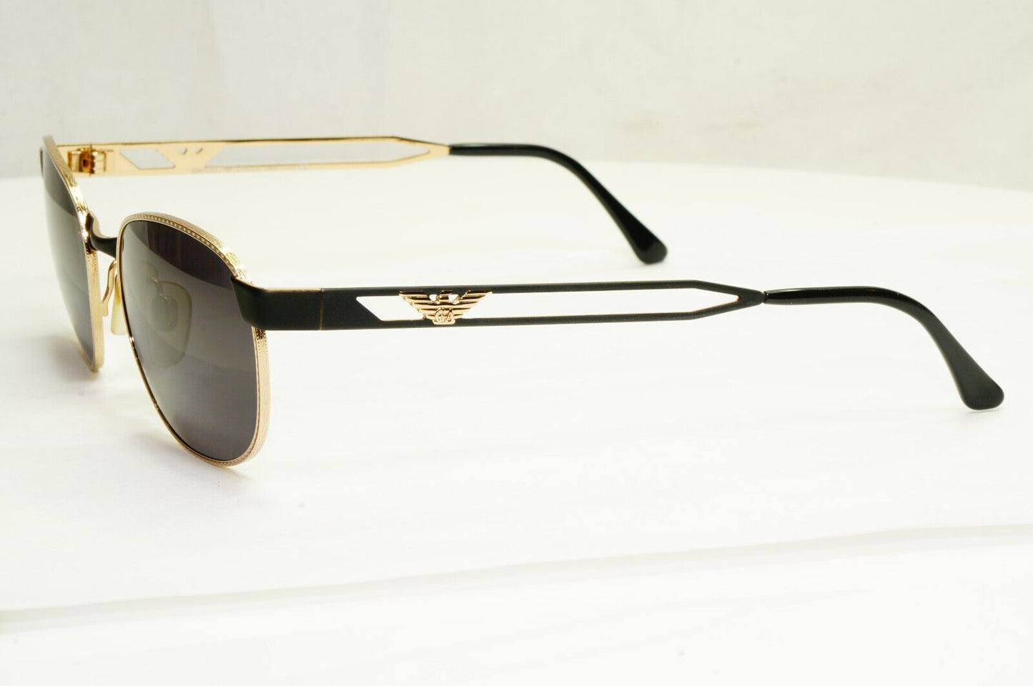 Emporio Armani 1997 Vintage Sunglasses Gold Black Metal Unisex Eagle 051-S 771