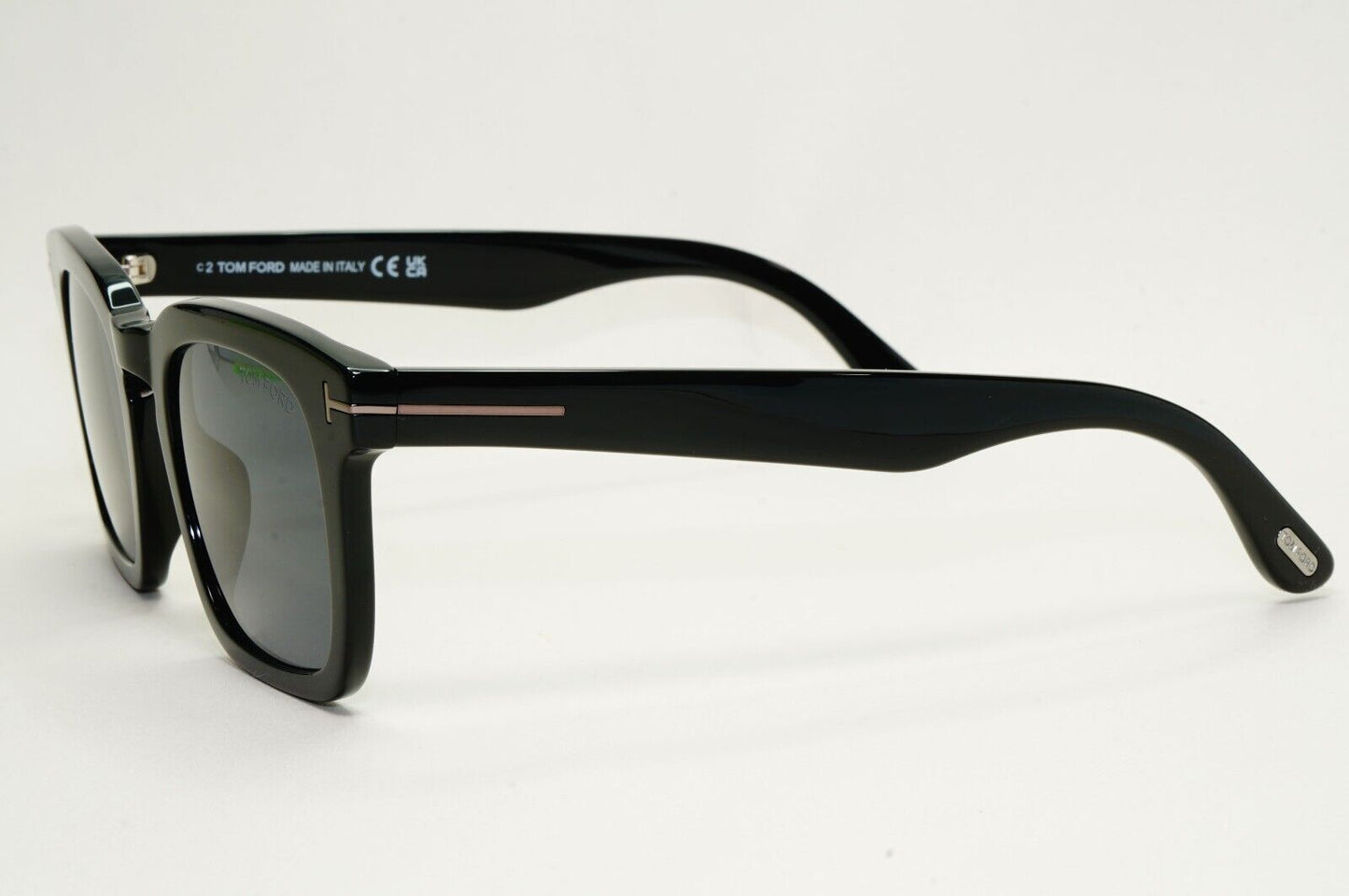 Tom Ford Sunglasses Dax Black Glossy Square Smoke FT0751-N TF 751-N 01A 50mm