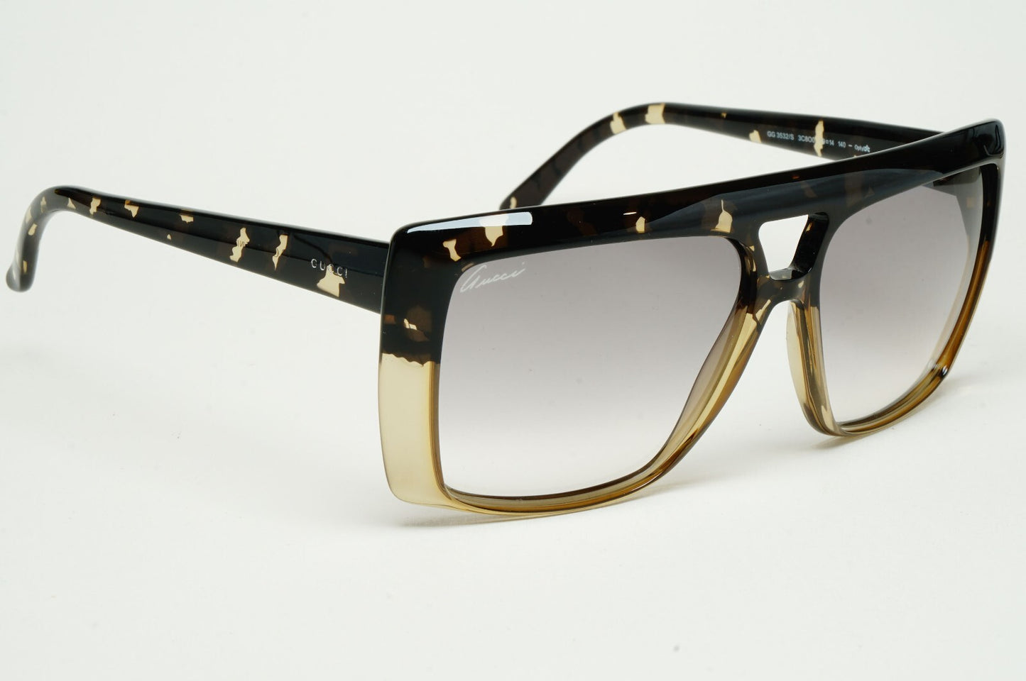 Gucci Sunglasses 2010 Vintage Unisex Square Grey Havana GG 3532/S 3C8O0 59mm