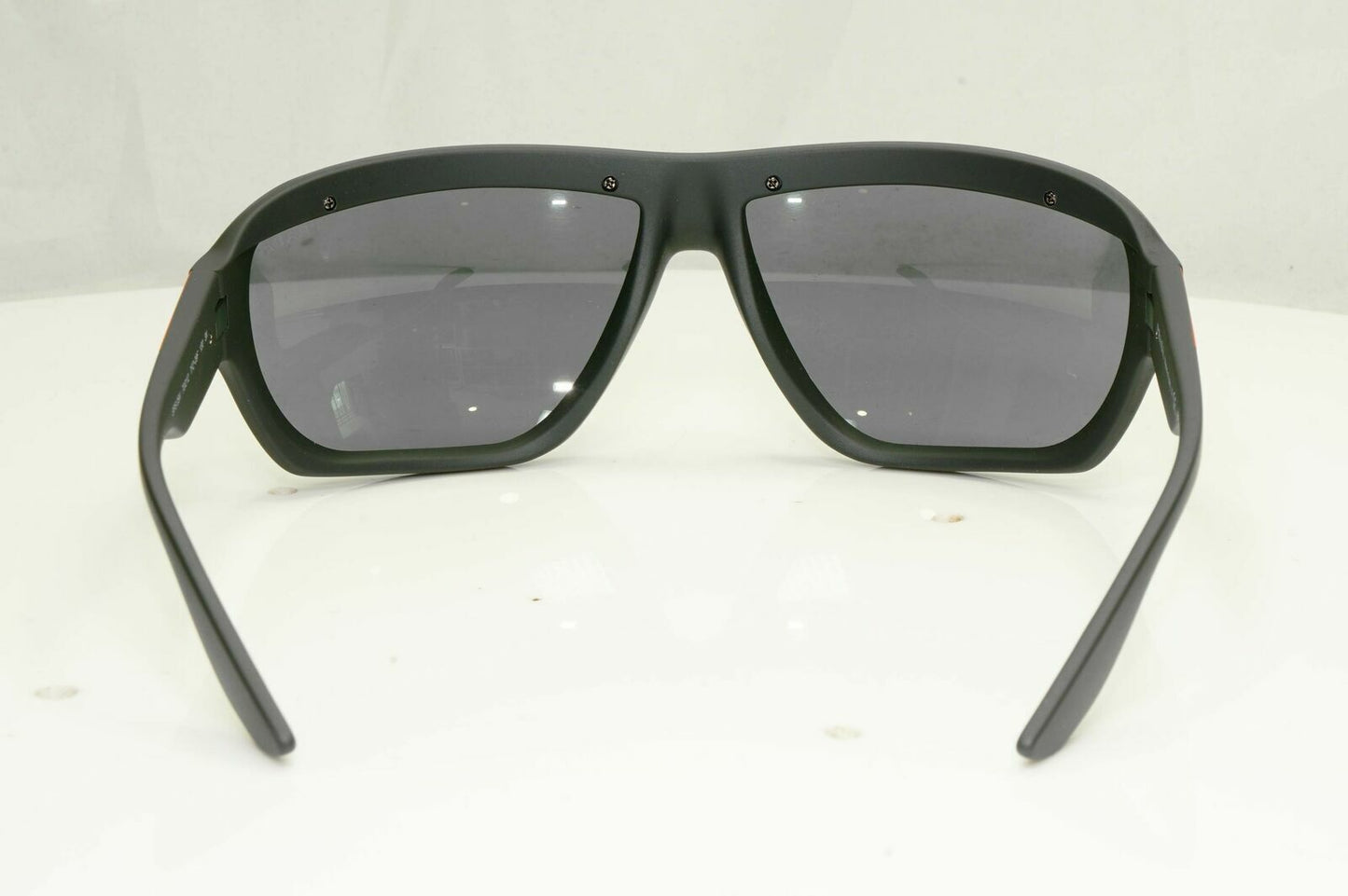 Prada Black Grey Mirror Mens Sunglasses SPS 09V TFZ-09F Red Stripe Rossa Matte