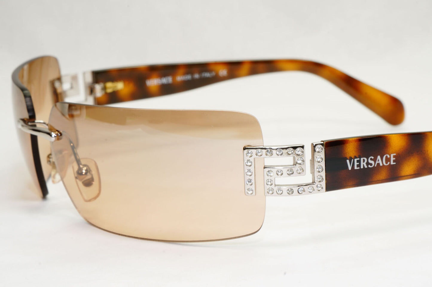 Versace Sunglasses 2004 Vintage Rimless Brown Mirrored MOD 2017-B 1000/8Z 210124