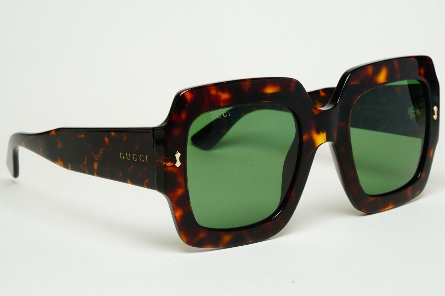 Gucci Sunglasses 2022 Oversized Brown Green Tortoise Square GG1111S 002 180125