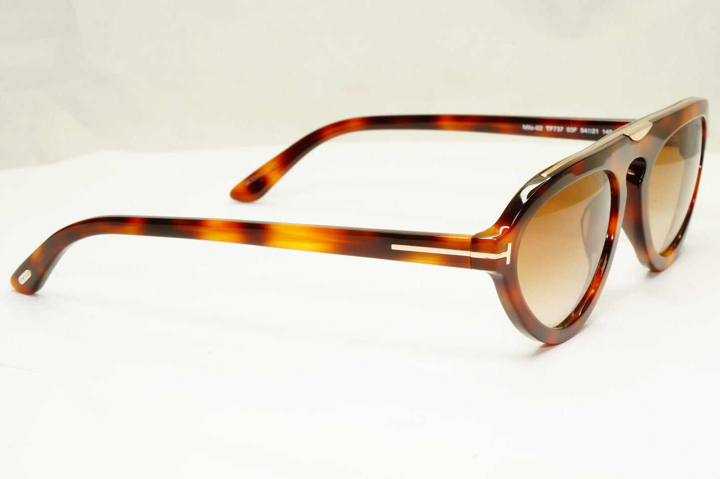 Authentic Tom Ford Mens Havana Light Brown Gold Sunglasses Milo 02 TF 737 53F
