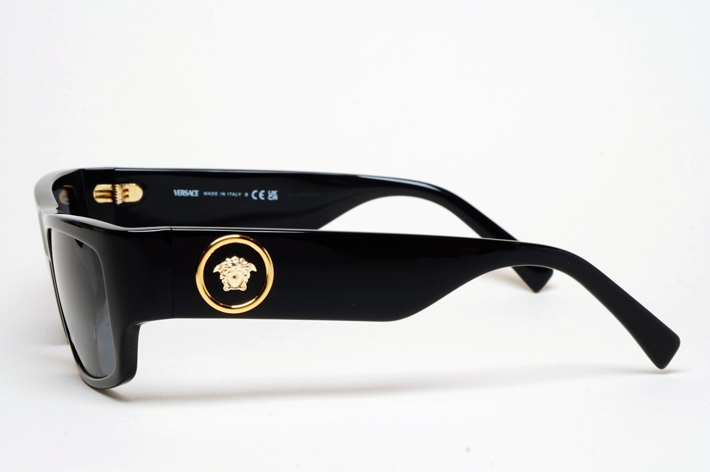 Versace Sunglasses Black Gold Medusa Rectangle RB 4385 GB1/87 56mm