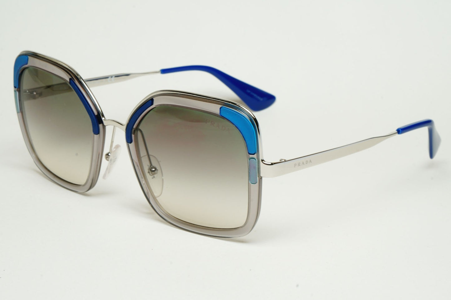 Prada Sunglasses Square Silver Grey Gradient Mosaic PR57US SPR 57U LMD-130