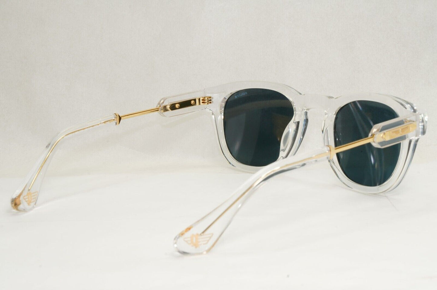 Police Sunglasses Transparent Blue Mirror Gold Thick SPL F70 Prince 1 COL 880D