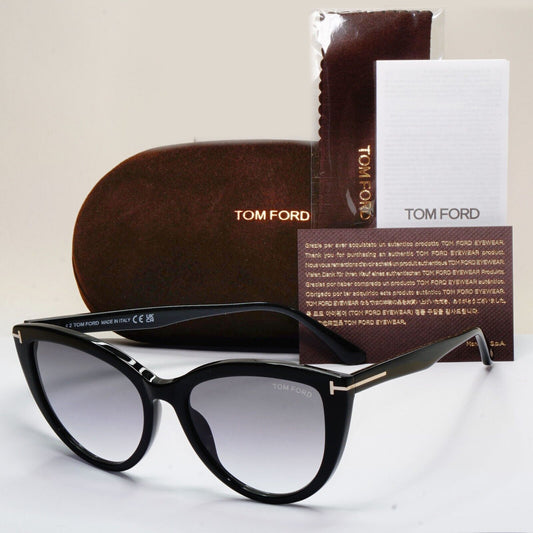 Tom Ford Sunglasses Isabella-02 Black Grey Gradient Cat Eye FT0915 TF 915 01B