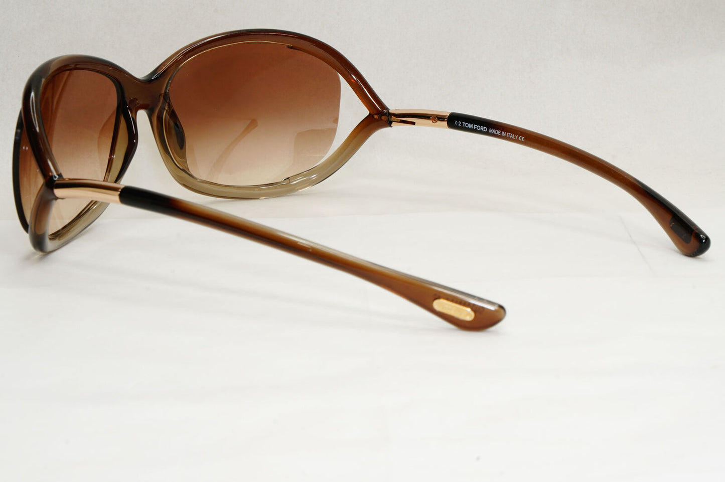 Tom Ford Sunglasses Jennifer Brown Gradient Shiny Gold Wrap FT0008 TF8 38F