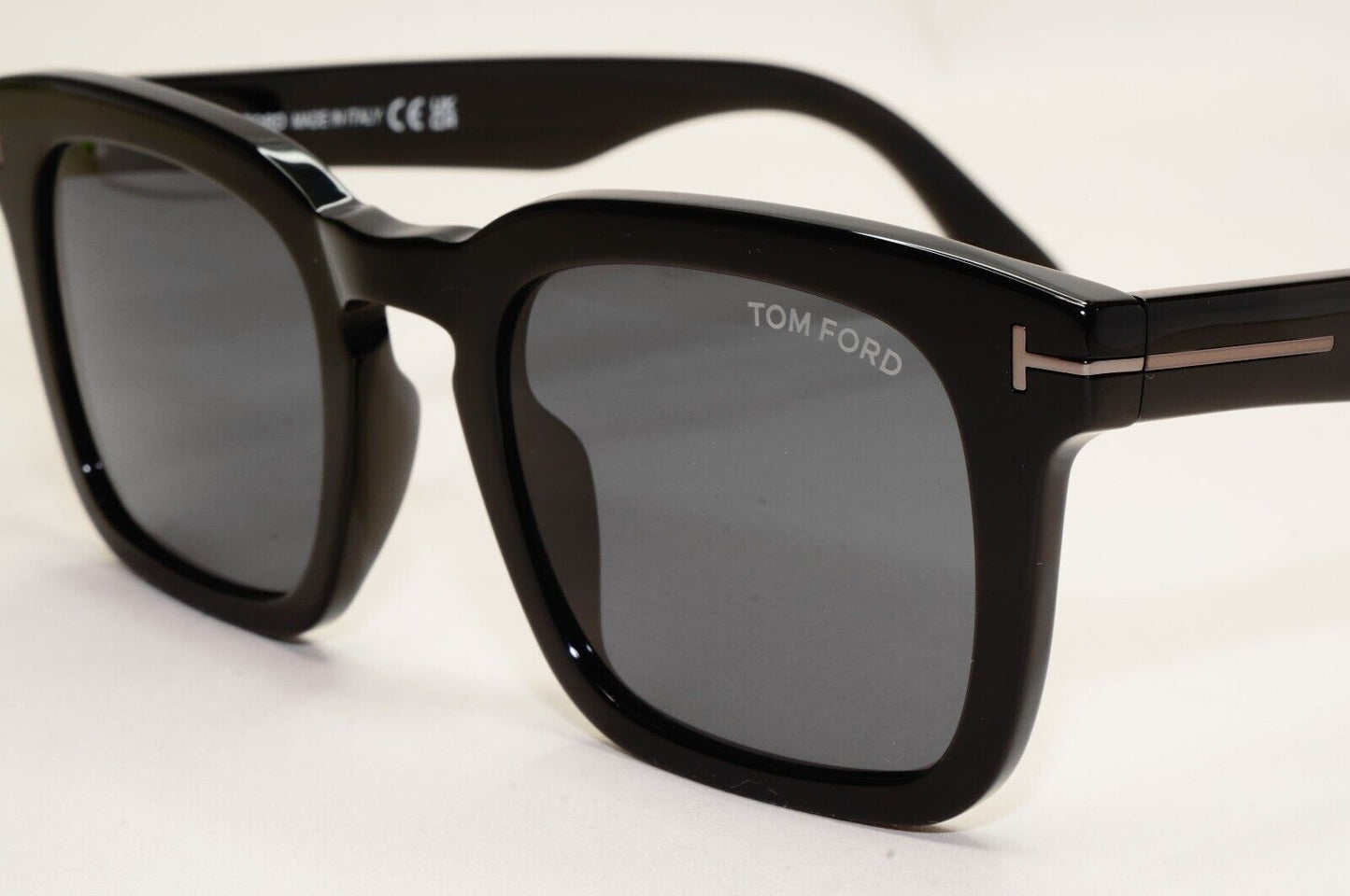 Tom Ford Sunglasses Dax Black Glossy Square Smoke FT0751-N TF 751-N 01A 50mm