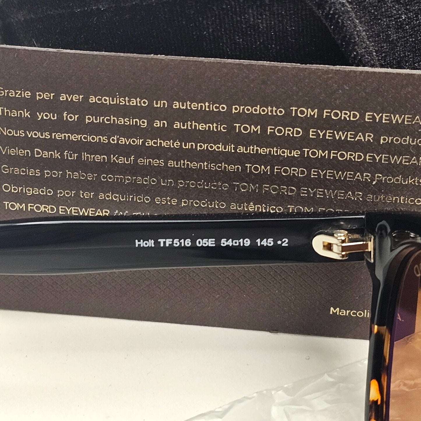 Tom Ford Sunglasses Holt Black Brown Havana Gold Bridge FT0516 TF 516 05E