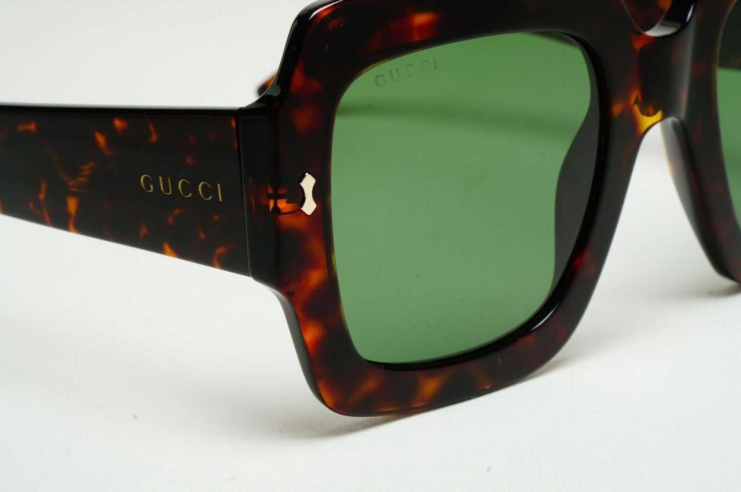 Gucci Sunglasses 2022 Oversized Brown Green Tortoise Square GG1111S 002 180125