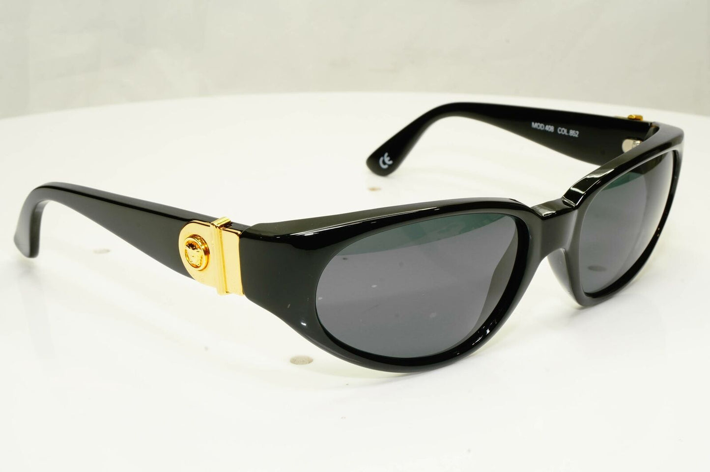 Gianni Versace 1996 Mens Vintage Black Gold Medusa Sunglasses MOD 408 COL 852