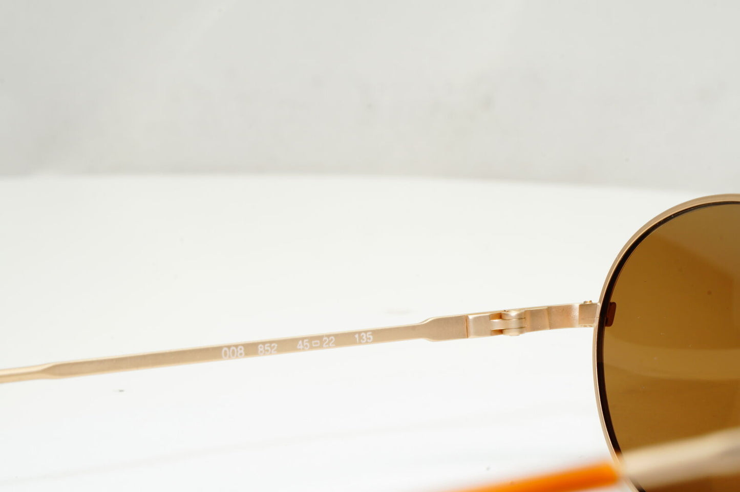 Emporio Armani Sunglasses 1997 Vintage Round Small Gold Brown Eagle 008-S 852