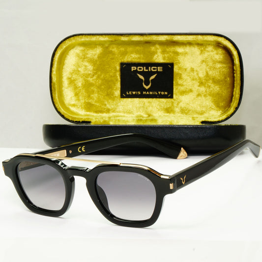 Police Lewis Hamilton F1 Sunglasses Black Smoke Gradient Gold SPL C47 COL 0BLK