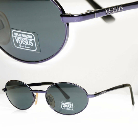 Versus by Gianni Versace 1996 Vintage Violet Oval Sunglasses MOD R28 COL 52M