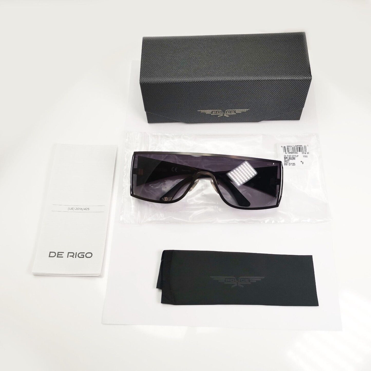 Police Black Shield Sunglasses Gradient Smoke Visor SPL 892 Origins 5 COL 0627 B