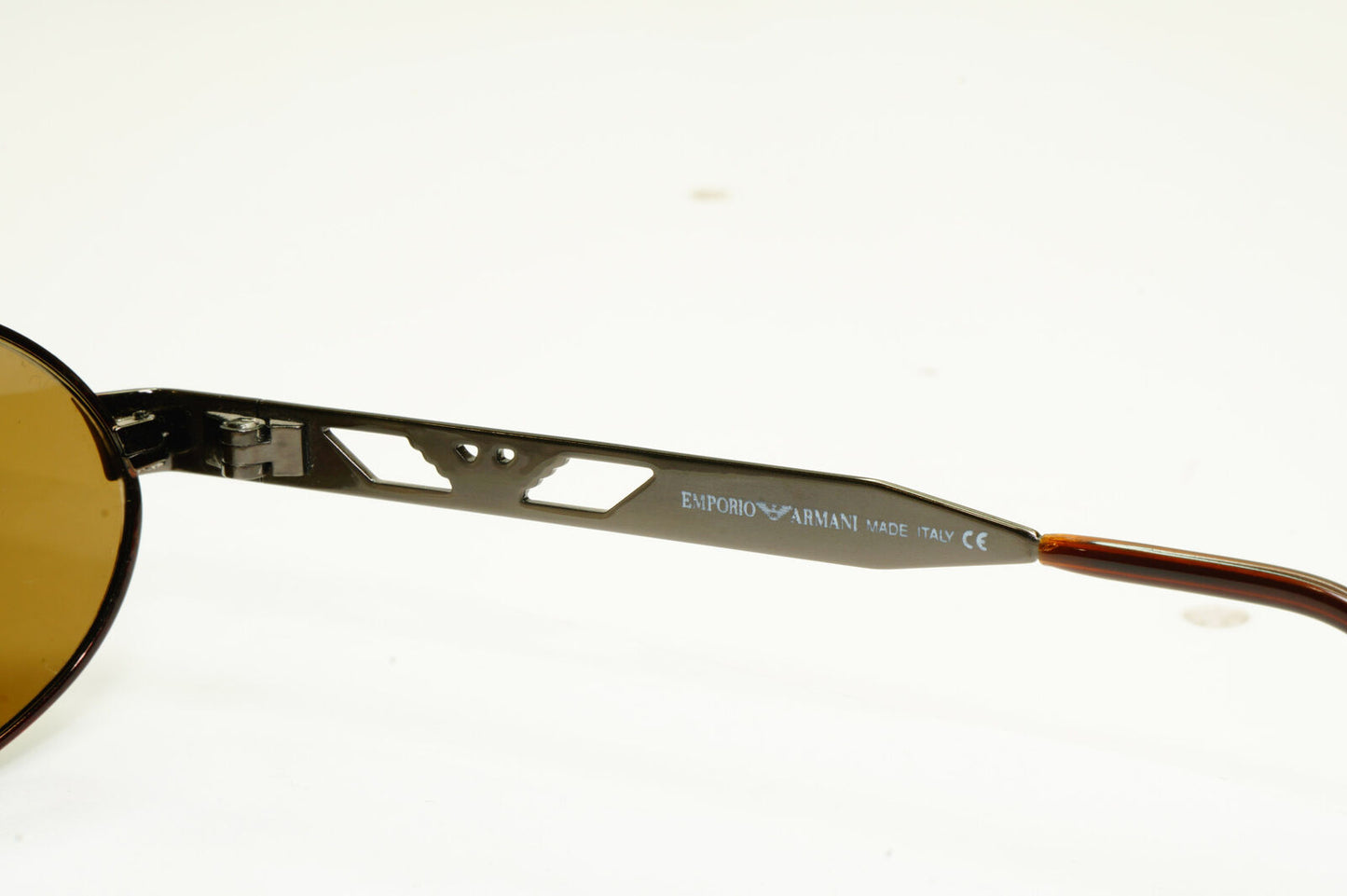 Emporio Armani 1997 Vintage Sunglasses Mens Brown Brushed Silver Eagle 052-S 973